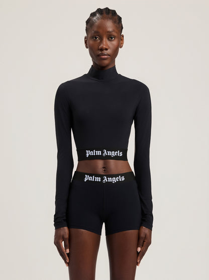 Classic Logo Long Sleeved Mockneck Top