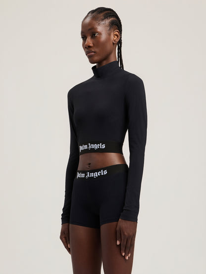 Classic Logo Long Sleeved Mockneck Top
