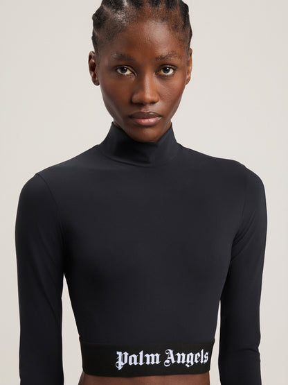 Classic Logo Long Sleeved Mockneck Top