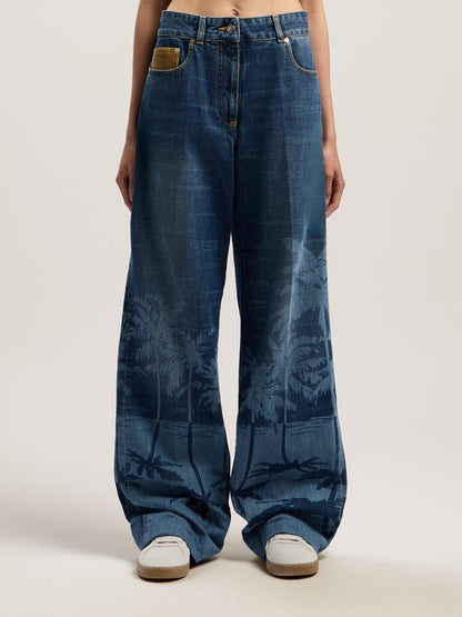 Palms Loose Denim Pants