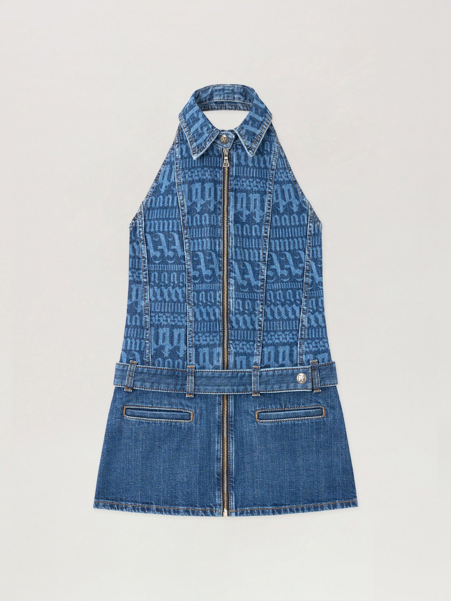 All Over Logo Denim Dress