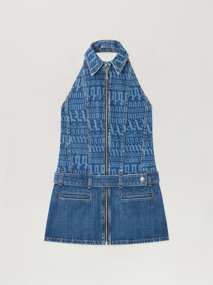 All Over Logo Denim Dress