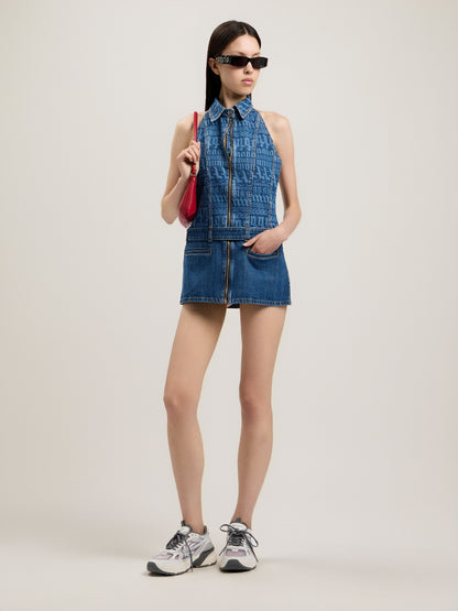 All Over Logo Denim Dress