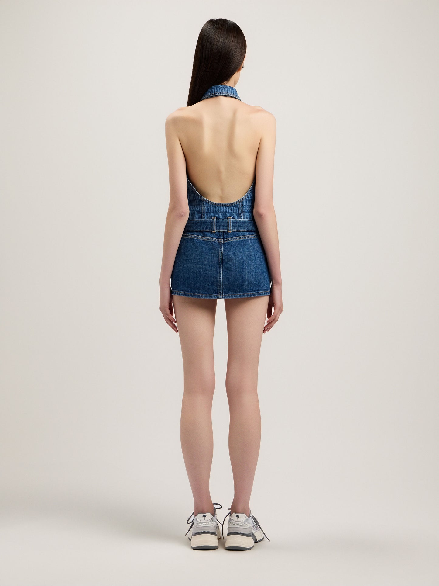 All Over Logo Denim Dress