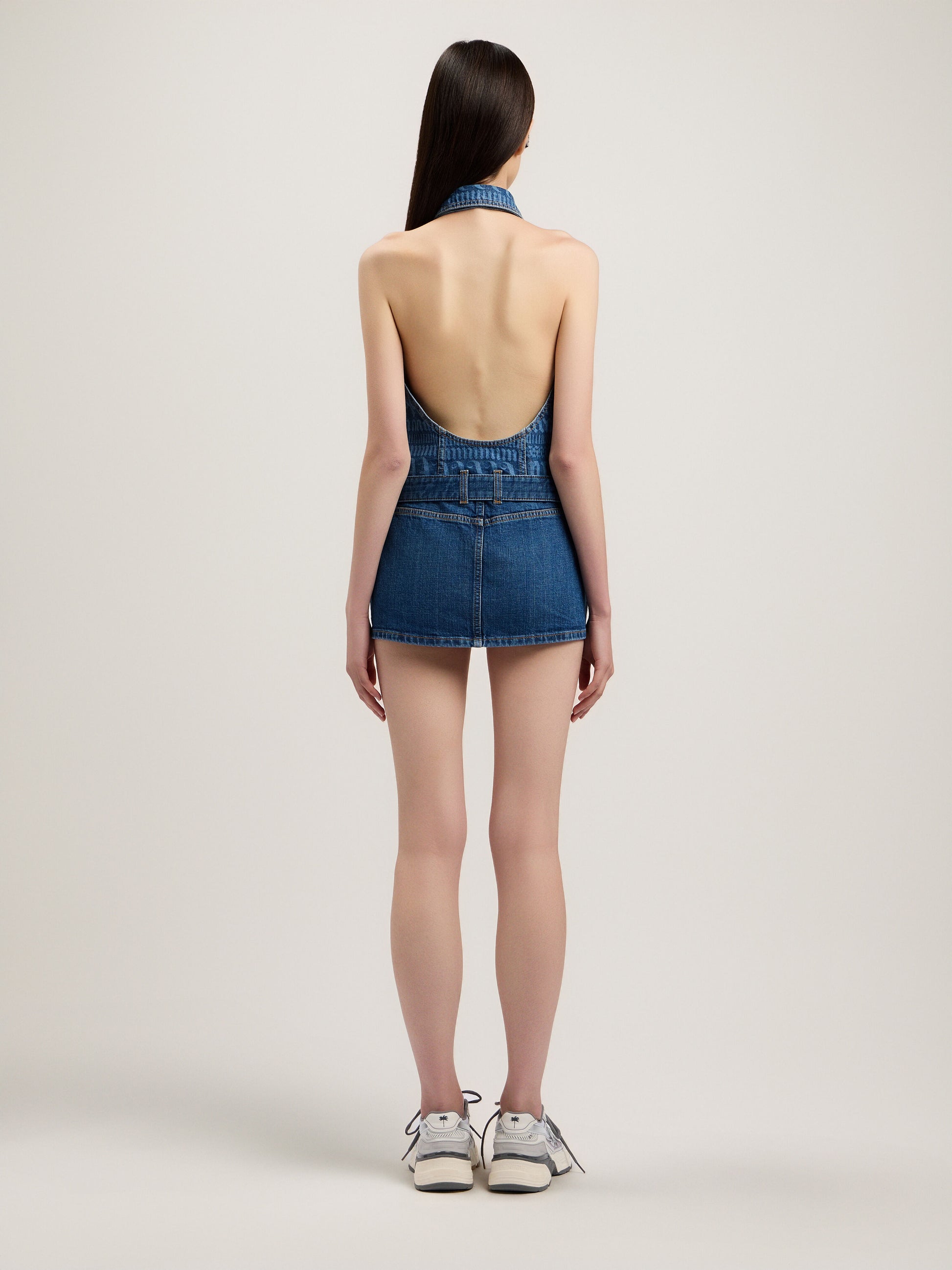 All Over Logo Denim Dress