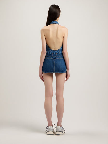 All Over Logo Denim Dress