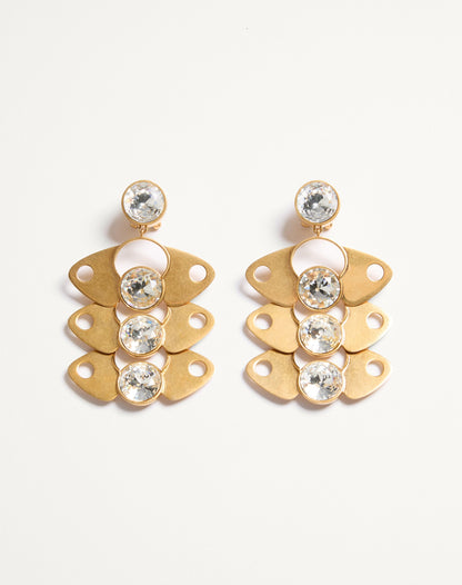 Pages Earrings In Metal And Crystal