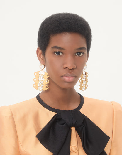 Pages Earrings In Metal And Crystal