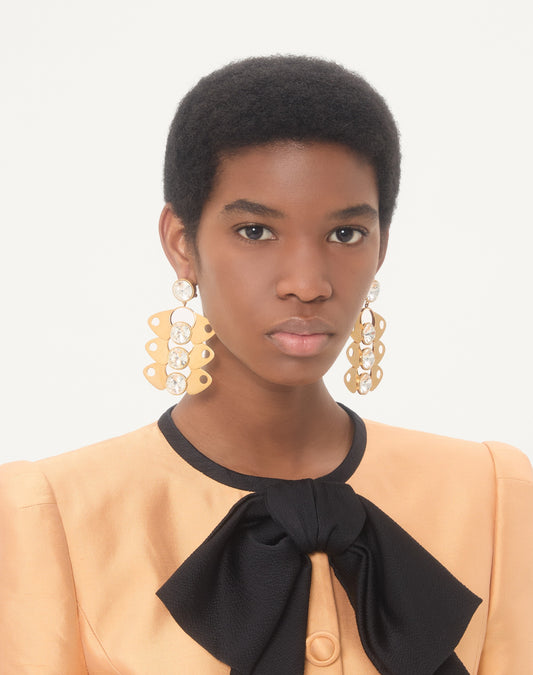Pages Earrings In Metal And Crystal
