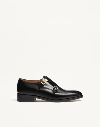 Pas Des Dieux Double Monk Strap Shoes In Calfskin
