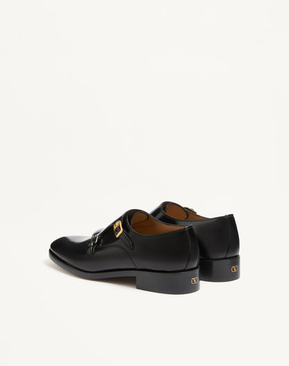 Pas Des Dieux Double Monk Strap Shoes In Calfskin