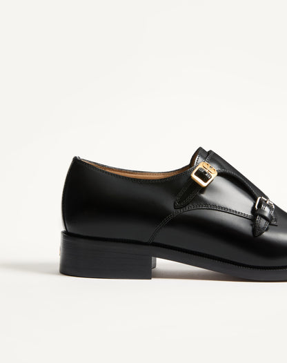 Pas Des Dieux Double Monk Strap Shoes In Calfskin