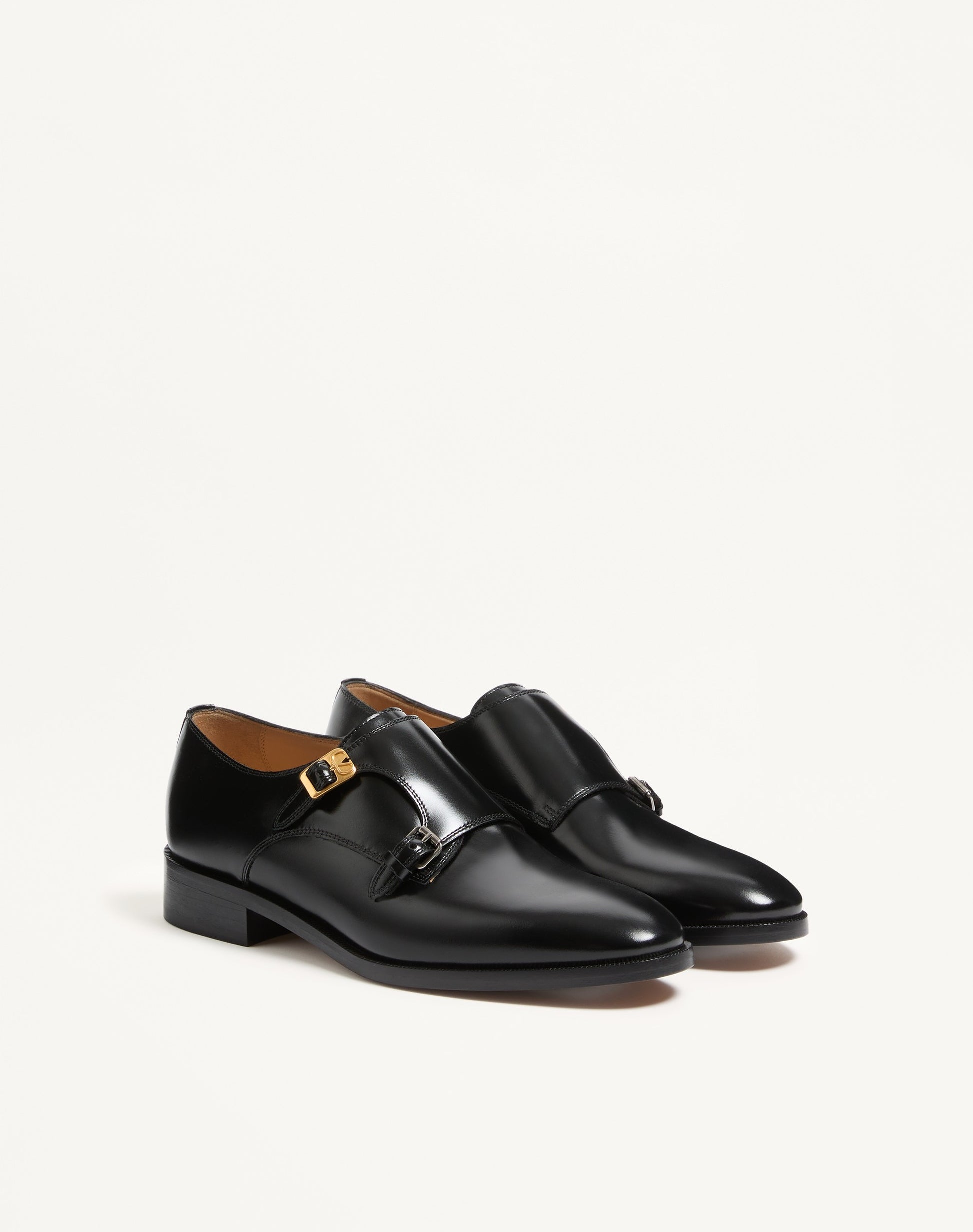 Pas Des Dieux Double Monk Strap Shoes In Calfskin
