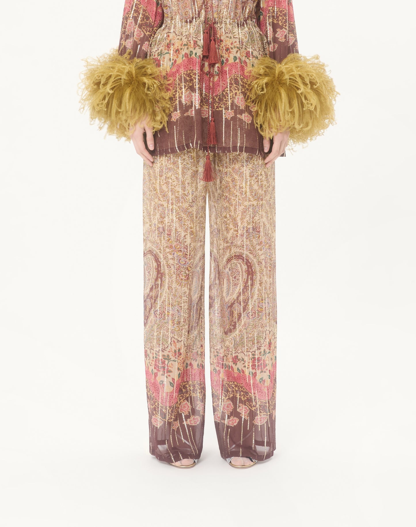 Pekin Trousers With Voyage Imaginaire Paisley Print