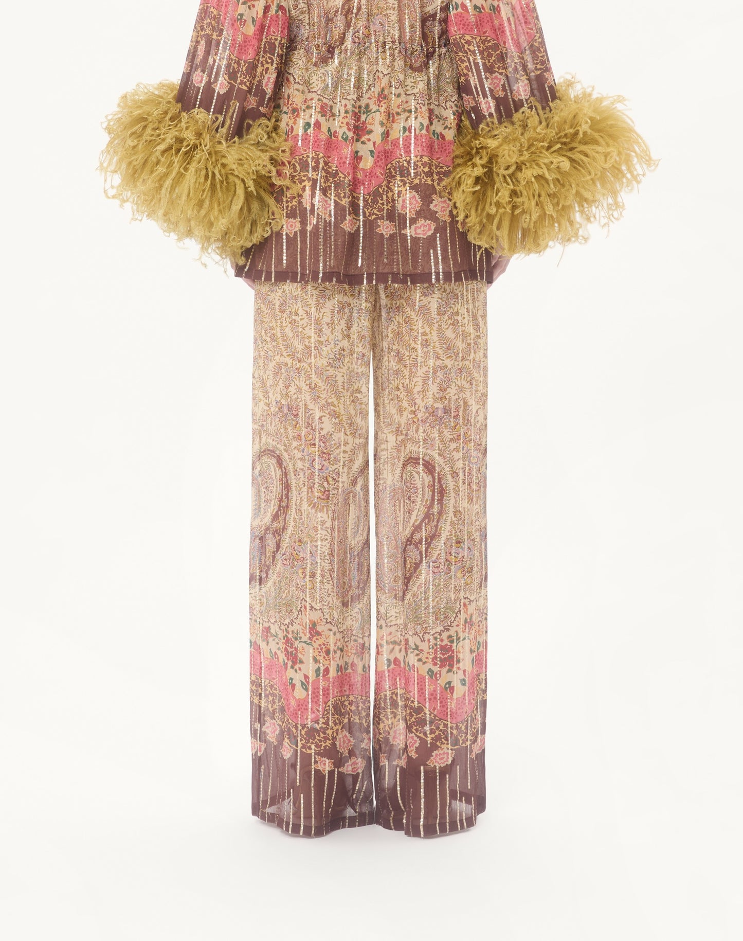 Pekin Trousers With Voyage Imaginaire Paisley Print