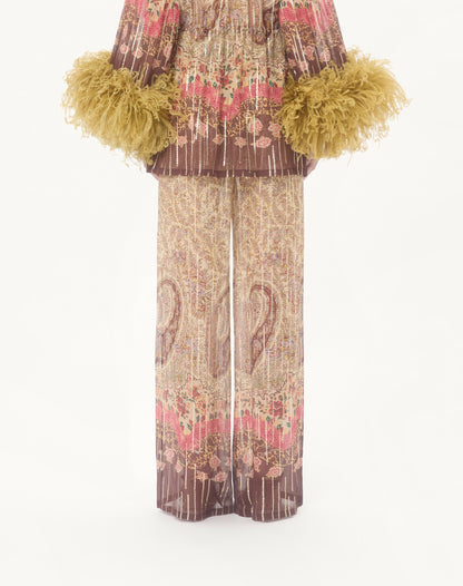 Pekin Trousers With Voyage Imaginaire Paisley Print