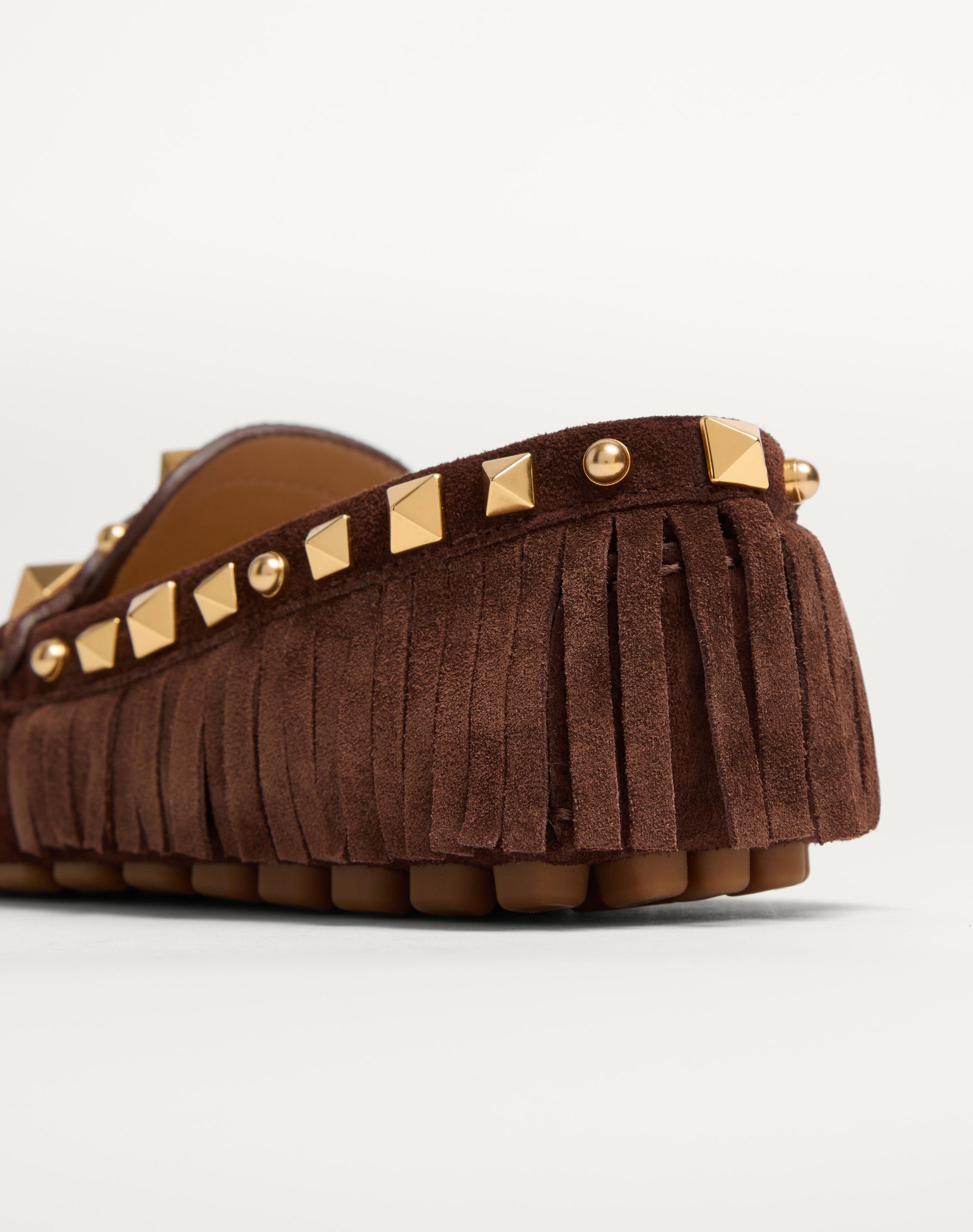 Plaster Caster Driver Loafer In Crust Leather With Fringes