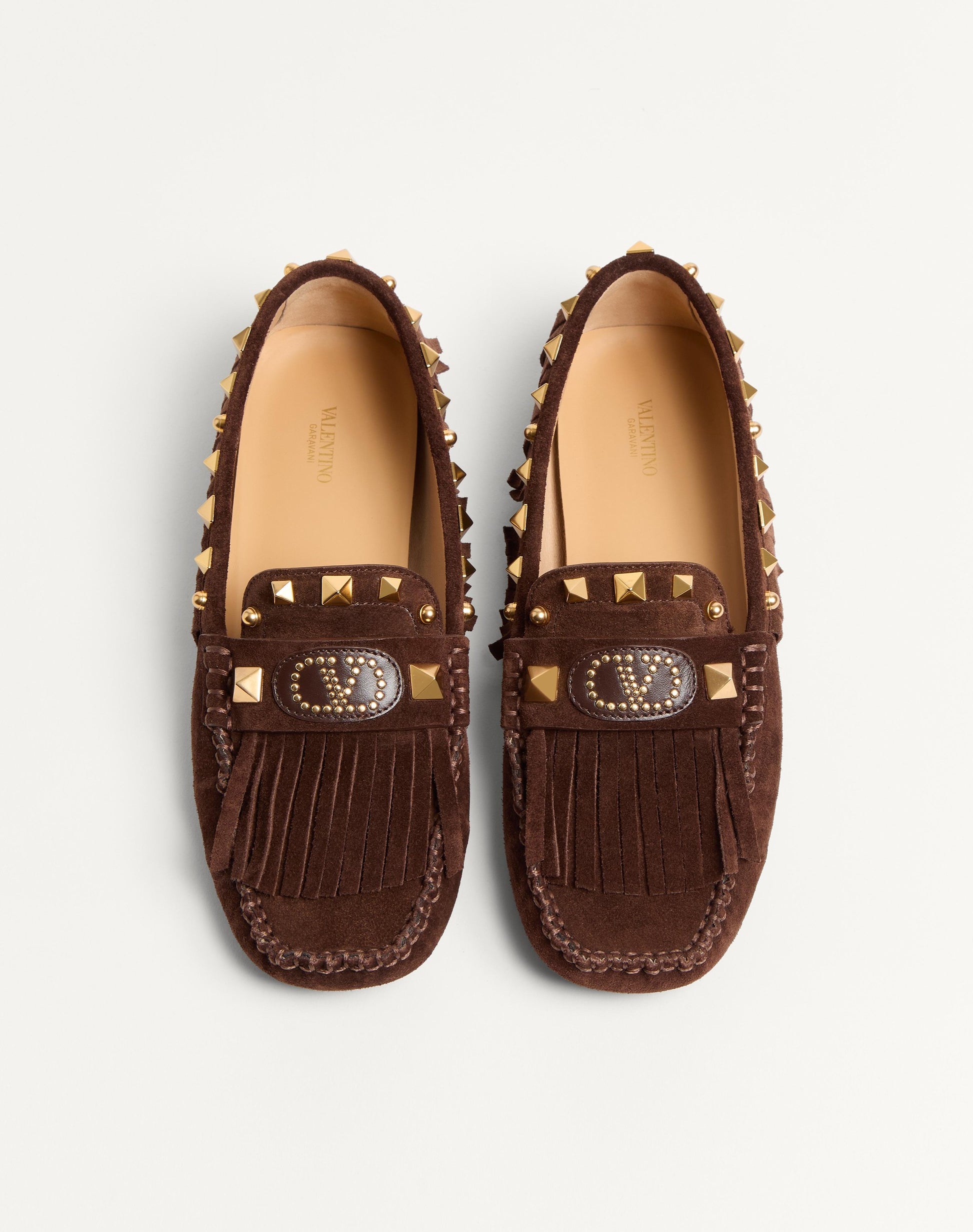 Plaster Caster Driver Loafer In Crust Leather With Fringes
