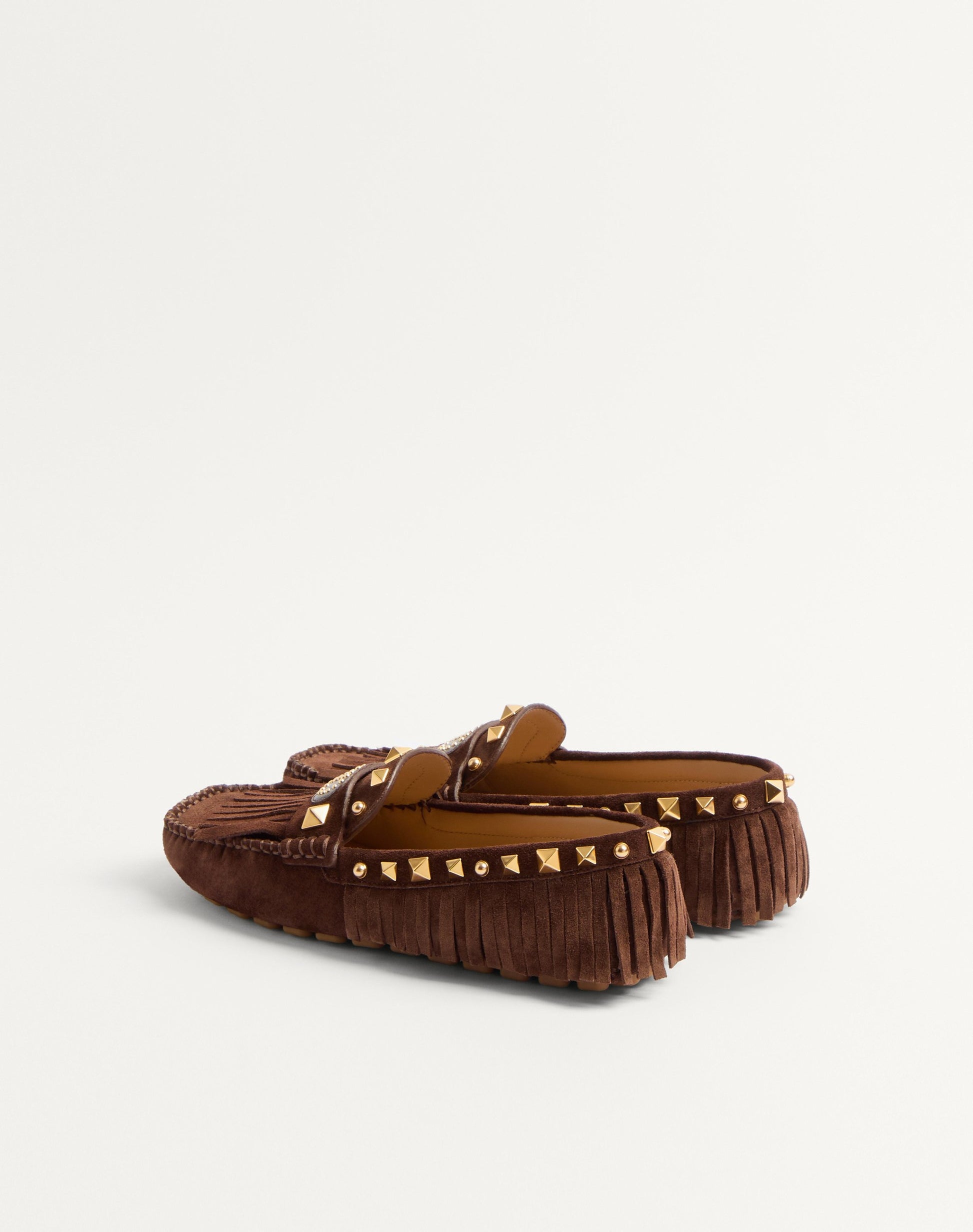 Plaster Caster Driver Loafer In Crust Leather With Fringes