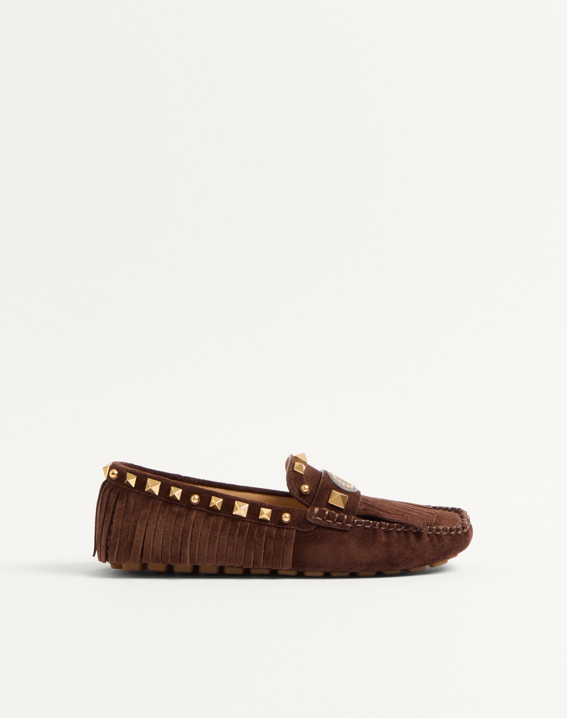 Plaster Caster Driver Loafer In Crust Leather With Fringes