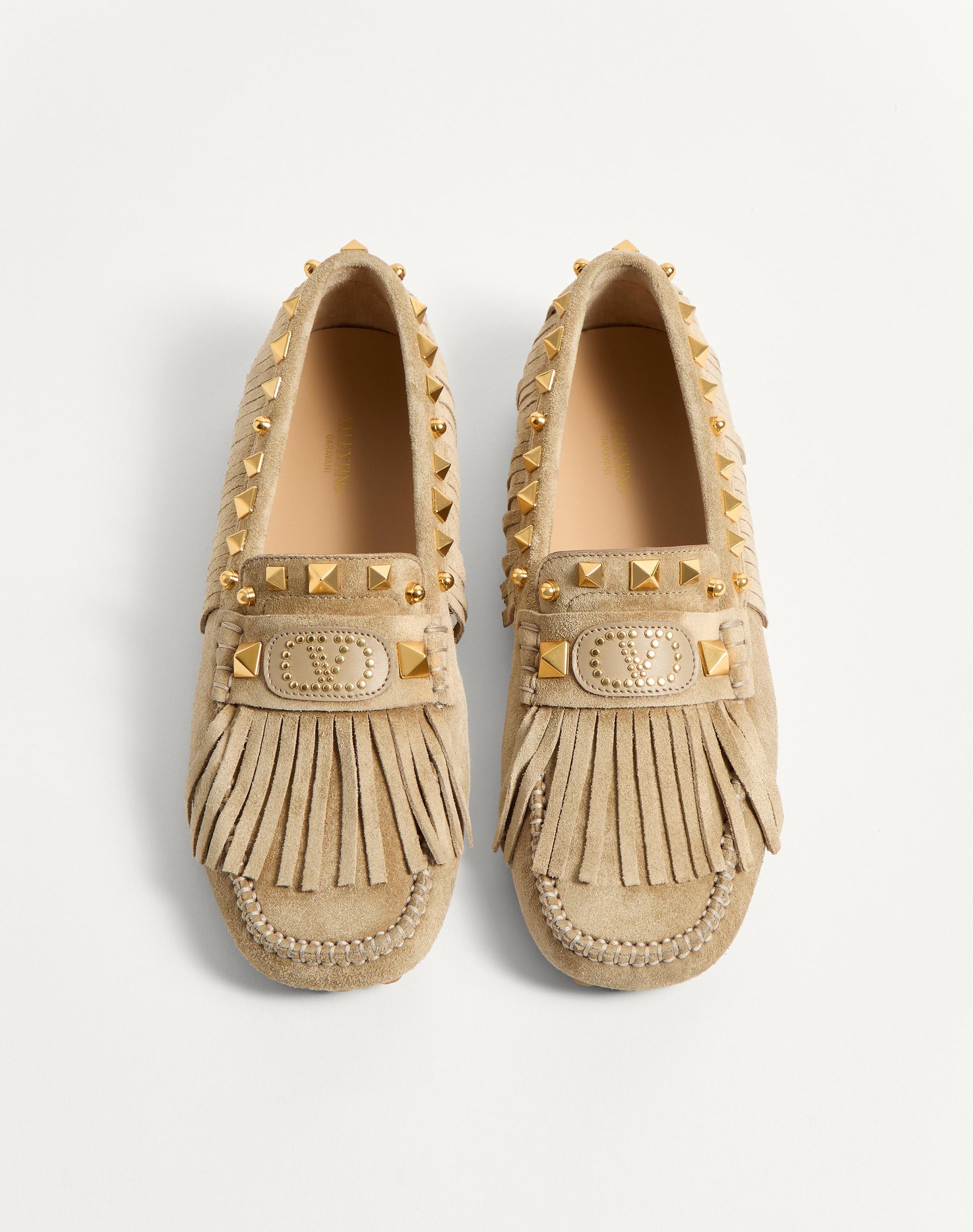 Plaster Caster Driver Loafer In Crust Leather With Fringes
