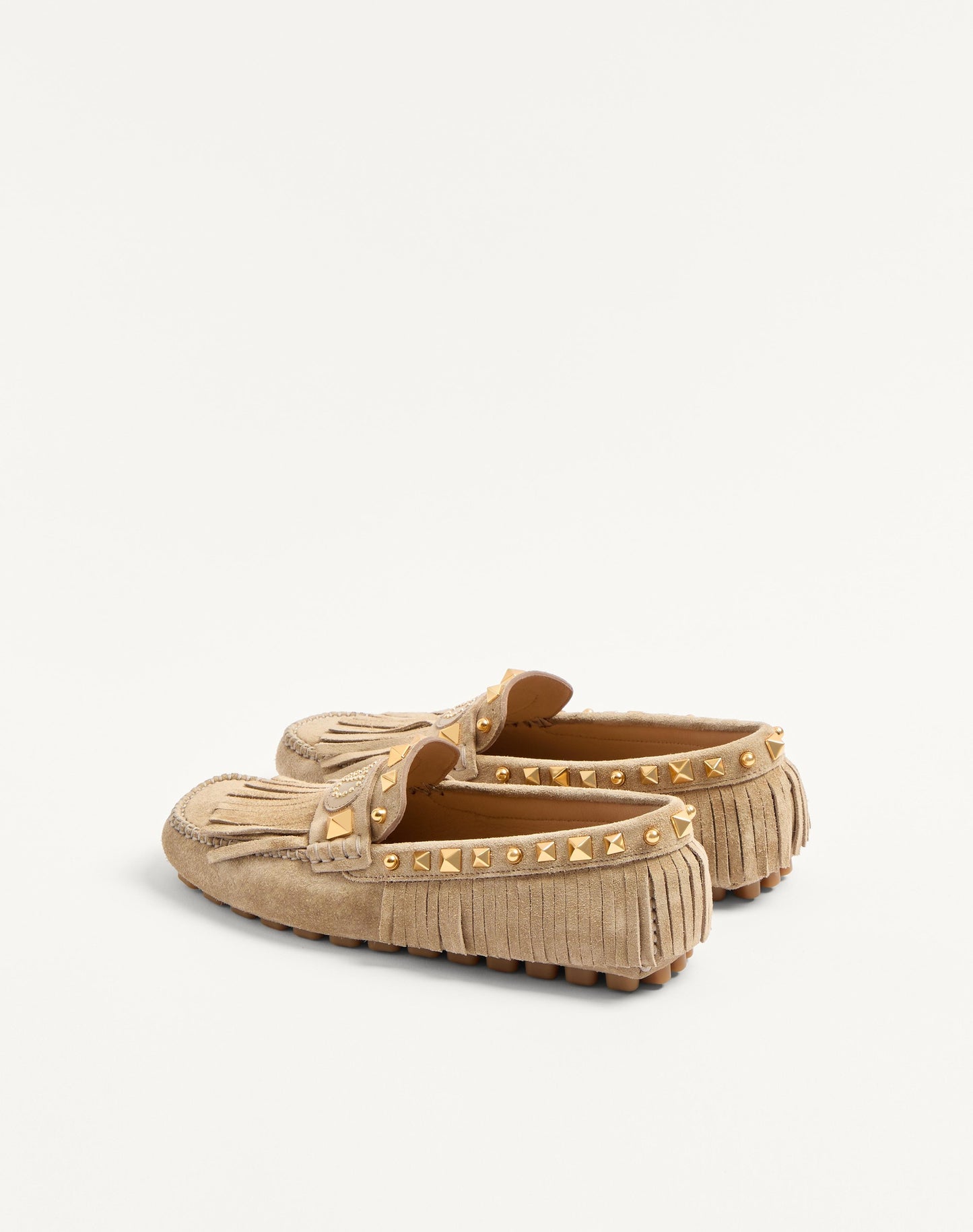 Plaster Caster Driver Loafer In Crust Leather With Fringes
