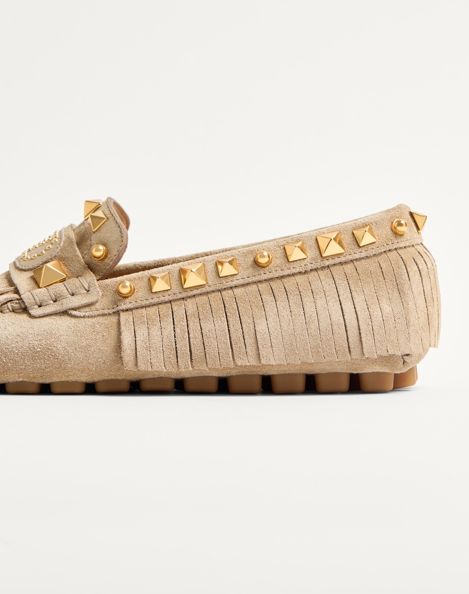 Plaster Caster Driver Loafer In Crust Leather With Fringes