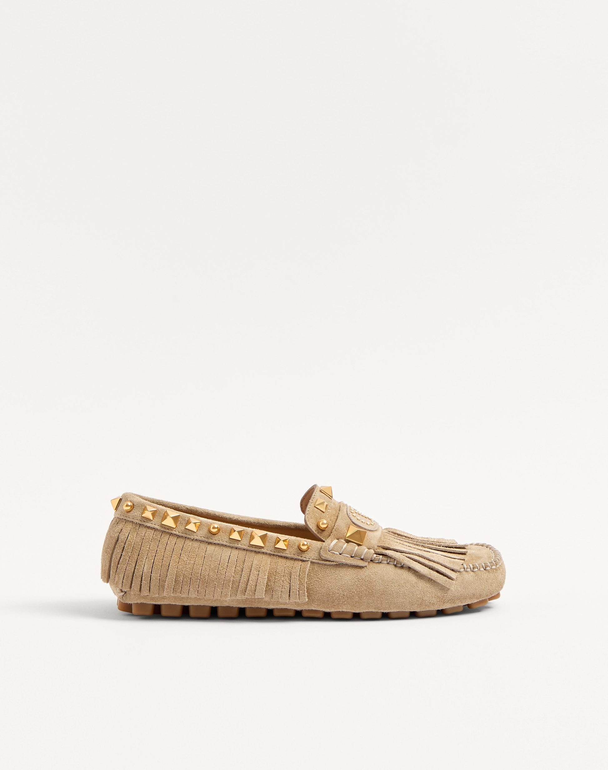 Plaster Caster Driver Loafer In Crust Leather With Fringes