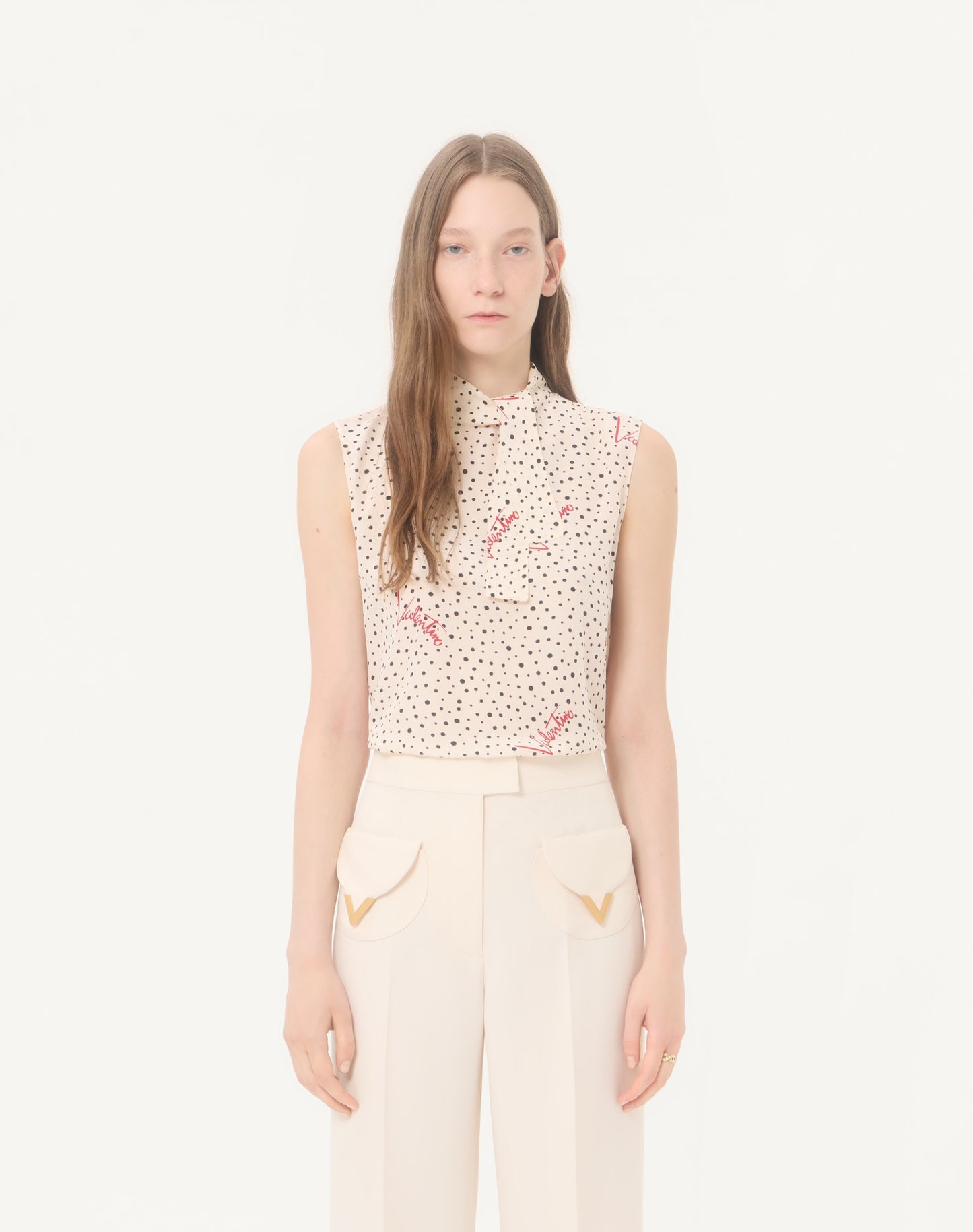 Plus De Pois Crepe De Chine Bubble Top