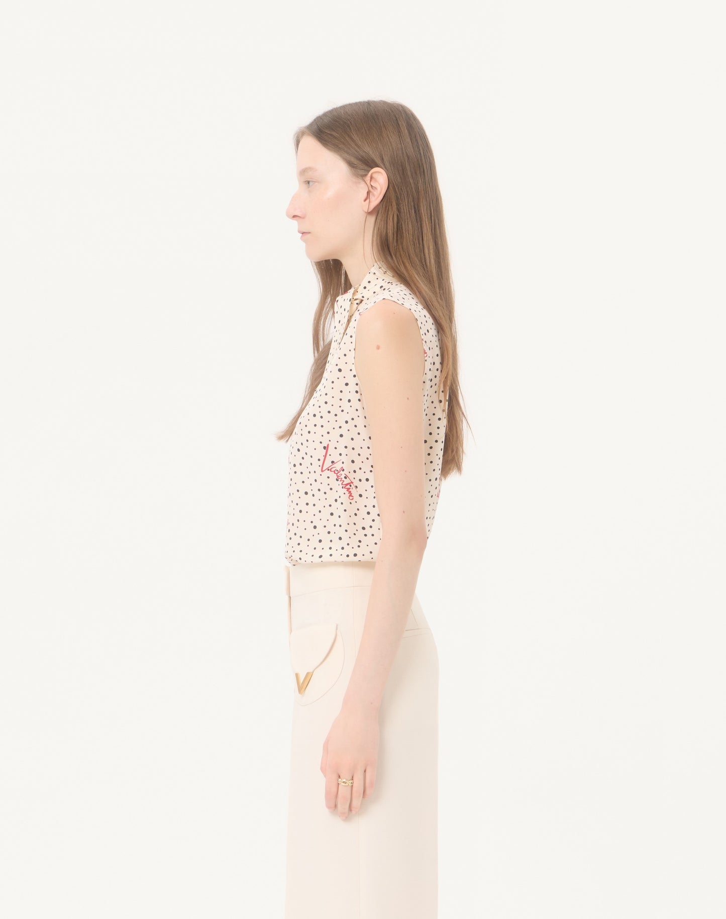 Plus De Pois Crepe De Chine Bubble Top