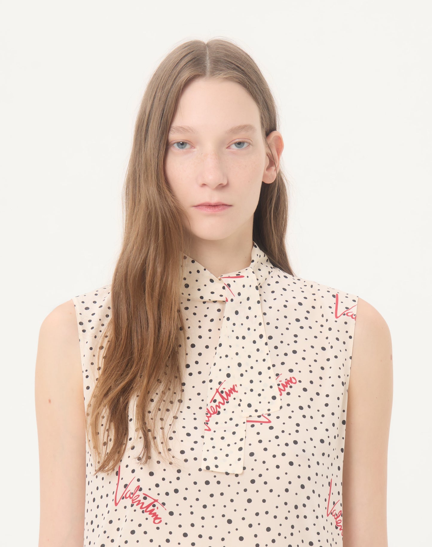 Plus De Pois Crepe De Chine Bubble Top