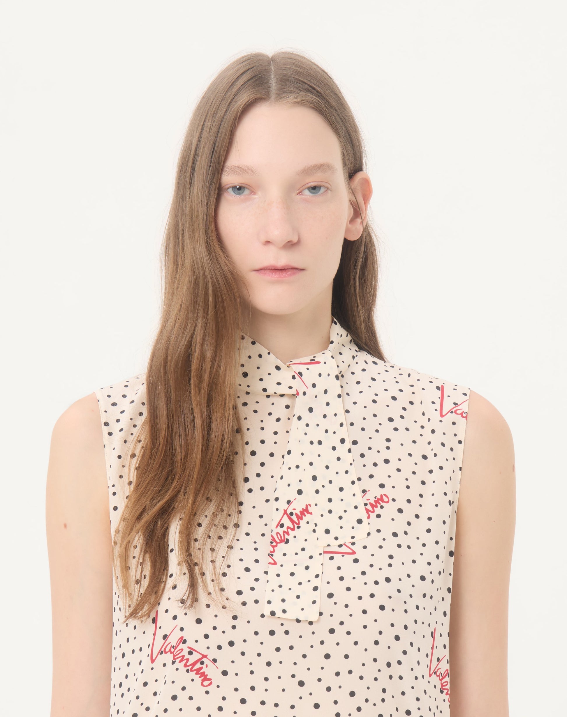 Plus De Pois Crepe De Chine Bubble Top