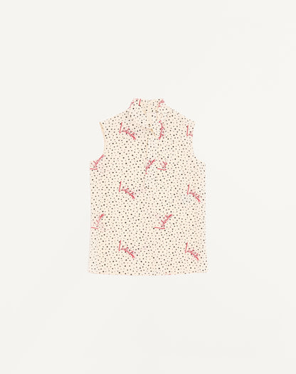 Plus De Pois Crepe De Chine Bubble Top