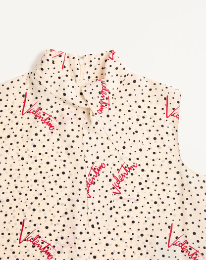 Plus De Pois Crepe De Chine Bubble Top