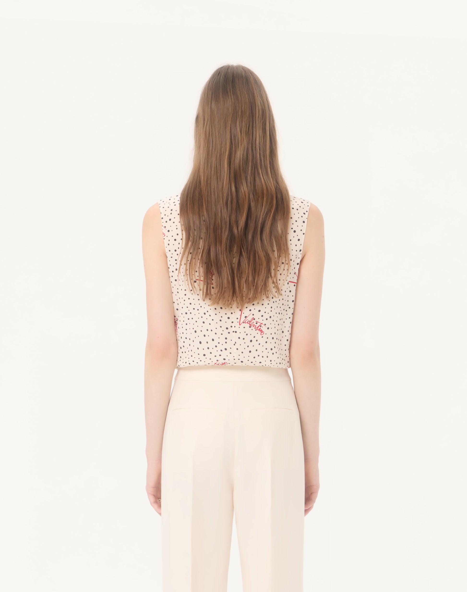 Plus De Pois Crepe De Chine Bubble Top