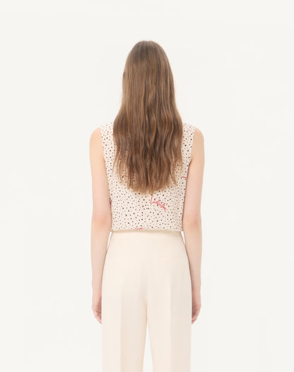 Plus De Pois Crepe De Chine Bubble Top