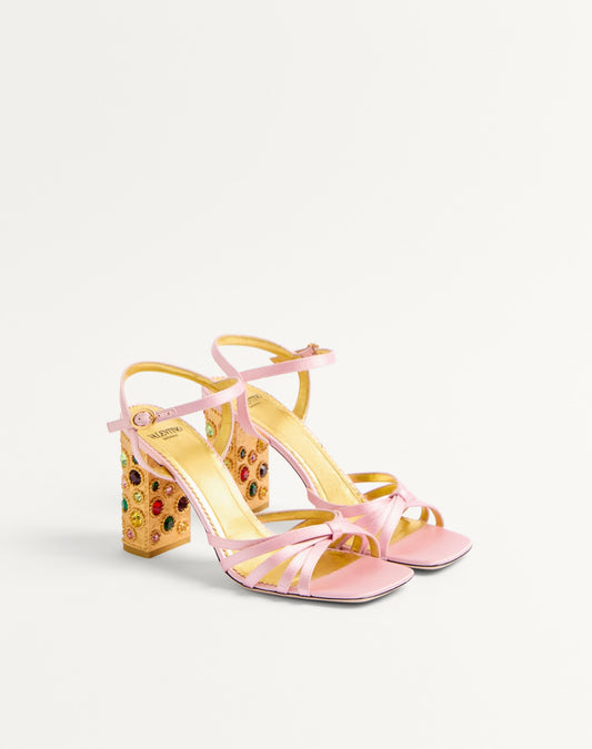 Preshoes Satin Sandal With Crystals 90mm