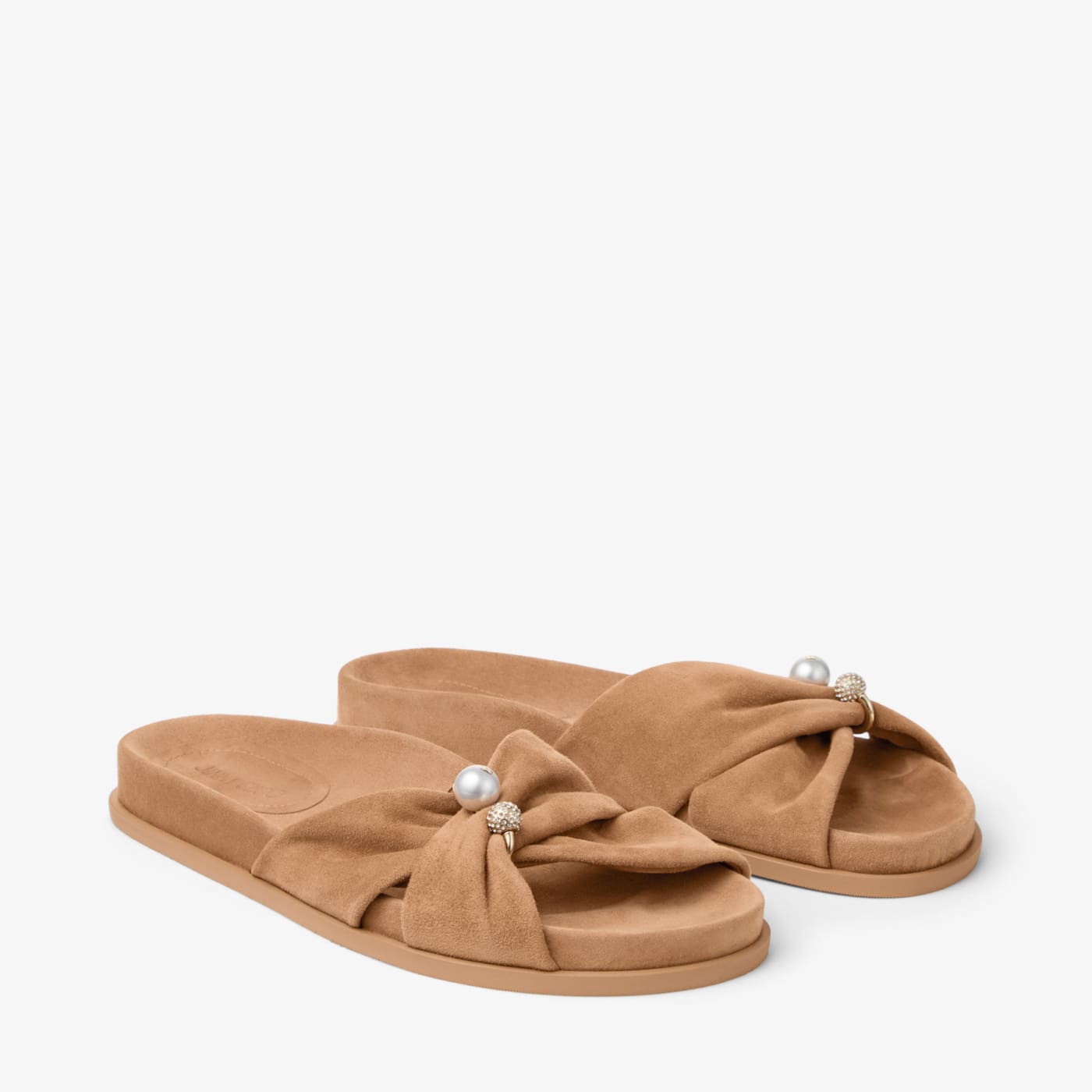 Rafi Flat Toffee Suede Flat Sandals