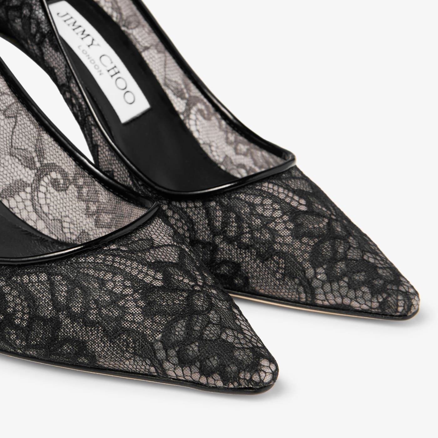 Romy 85 Black Jimmy Choo Lace Pumps