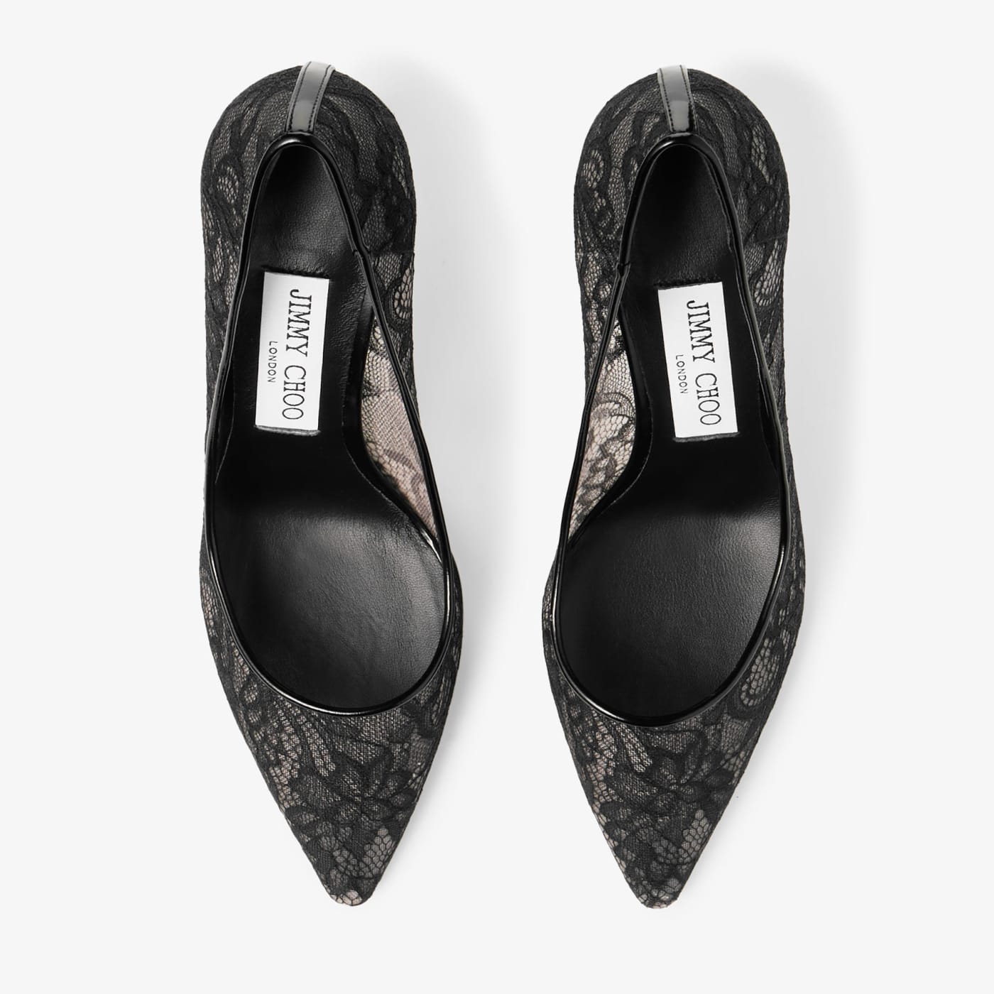 Romy 85 Black Jimmy Choo Lace Pumps