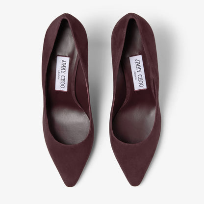 Romy 85 Deep Merlot Tonal Suede Pumps