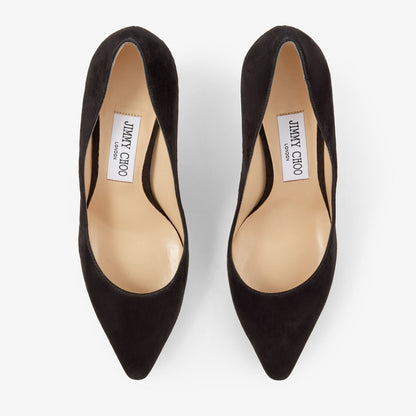 Romy 85 Black Suede Pointed Pumps