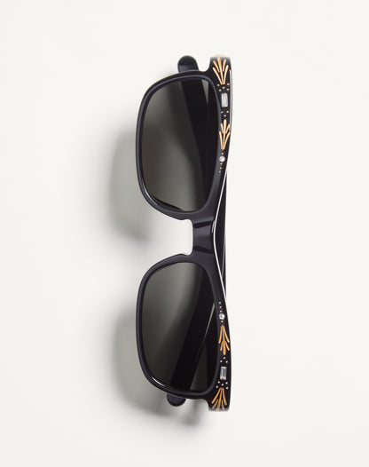 Rectangular Acetate Frames in Black/grey