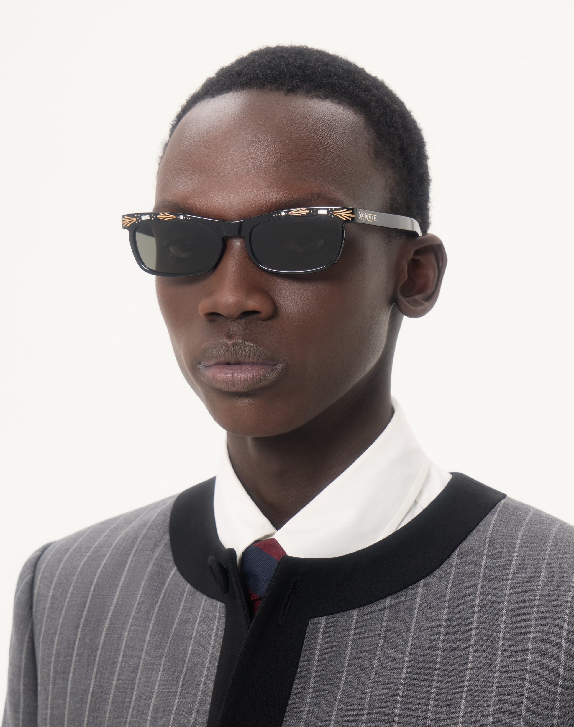 Rectangular Acetate Frames in Black/grey