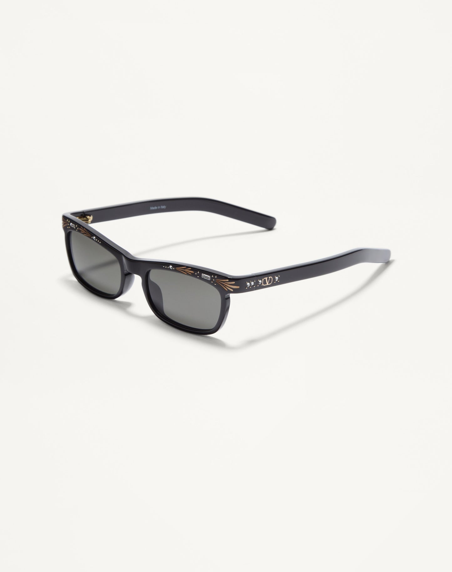 Rectangular Acetate Frames in Black/grey