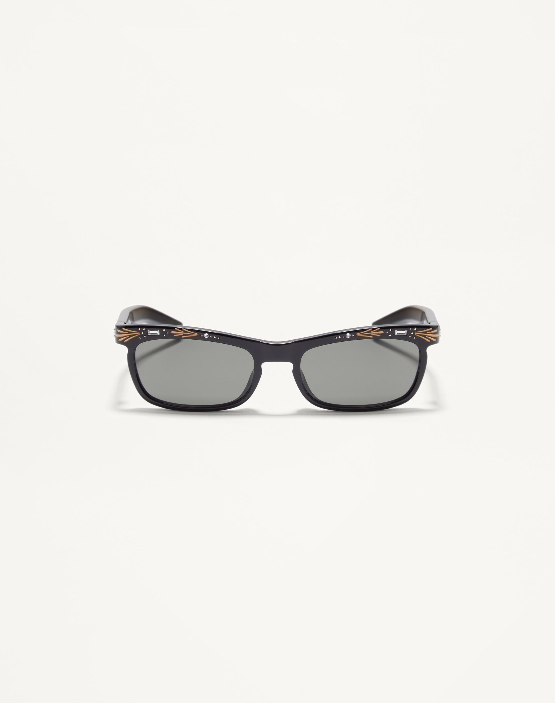 Rectangular Acetate Frames in Black/grey