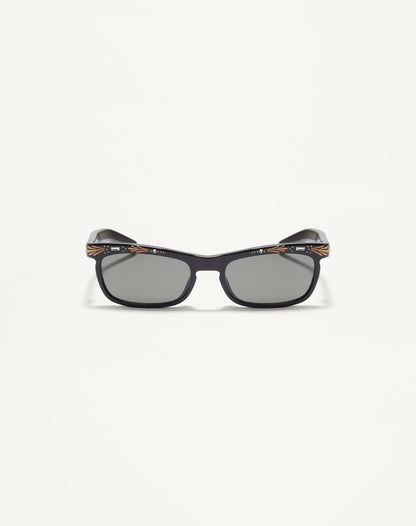 Rectangular Acetate Frames in Black/grey