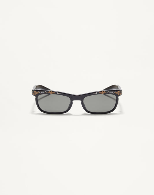 Rectangular Acetate Frames in Black/grey