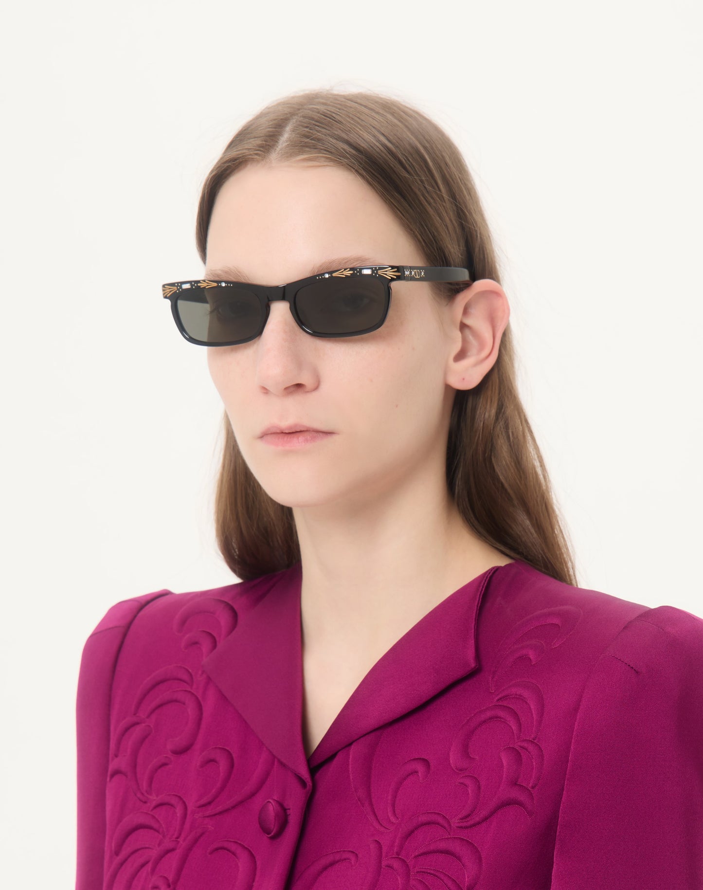 Rectangular Acetate Frames in Black/grey