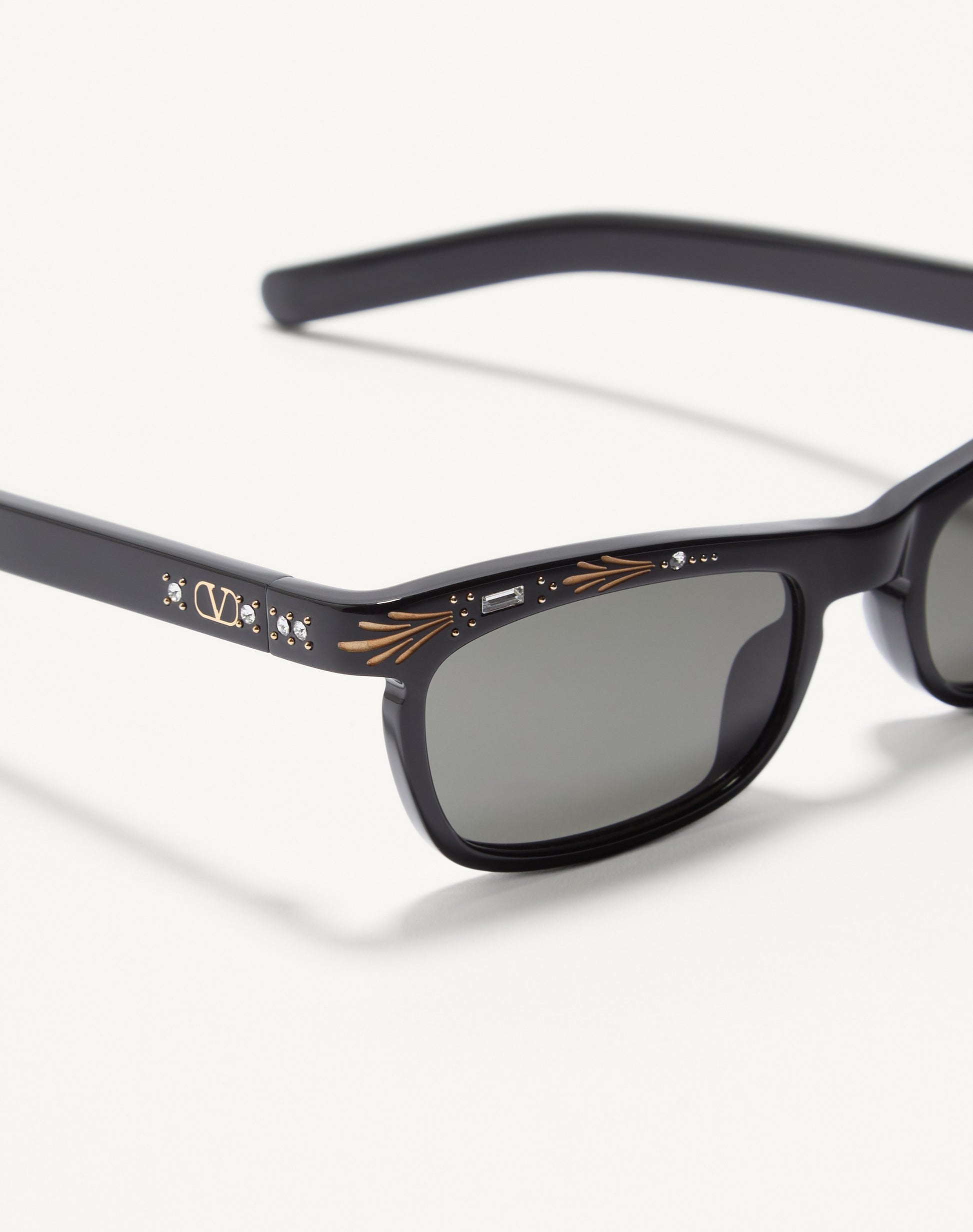 Rectangular Acetate Frames in Black/grey